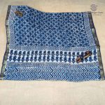 Vegan Ajrakh Saree - Dark Navy Blue SASVS37611 - Image 4