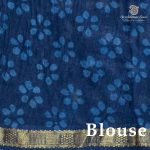 Vegan Ajrakh Saree - Dark Navy Blue SASVS37611 - Image 3