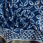 Vegan Ajrakh Saree - Dark Navy Blue SASVS37611 - Image 2
