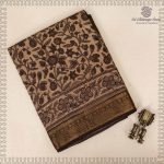 Vegan Ajrakh Saree - Pale Brown SASVS37612