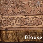 Vegan Ajrakh Saree - Pale Brown SASVS37612 - Image 3
