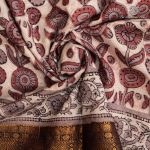 Vegan Ajrakh Saree - Beige SASVS37613 - Image 2