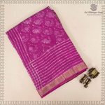 Vegan Ajrakh Saree - Light Majenta SASVS37614