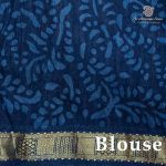 Vegan Ajrakh Saree - Dark Navy Blue SASVS37615 - Image 3