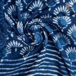 Vegan Ajrakh Saree - Dark Navy Blue SASVS37615 - Image 2