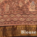 Vegan Ajrakh Saree - Light Brown SASVS37617 - Image 3