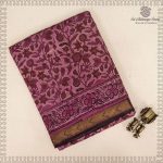 Vegan Ajrakh Saree - Dark Onion Pink SASVS37618