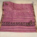 Vegan Ajrakh Saree - Dark Onion Pink SASVS37618 - Image 4