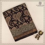 Vegan Ajrakh Saree - Dark Brown SASVS37619