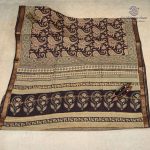 Vegan Ajrakh Saree - Dark Brown SASVS37619 - Image 4