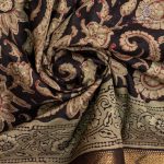 Vegan Ajrakh Saree - Dark Brown SASVS37619 - Image 2
