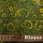 Vegan Ajrakh Saree - Green SASVS37620 - Image 3