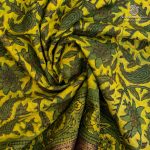 Vegan Ajrakh Saree - Green SASVS37620 - Image 2