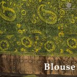 Vegan Ajrakh Saree - Green SASVS37621 - Image 3