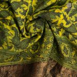 Vegan Ajrakh Saree - Green SASVS37621 - Image 2
