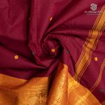 10 Yards Pure Cotton Sarees - Dark Maroon SASTC0037895 - Image 2