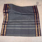 10 Yards Pure Cotton Sarees - Bluish Grey SASTC0037897 - Image 3