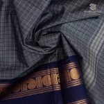 10 Yards Pure Cotton Sarees - Bluish Grey SASTC0037897 - Image 2
