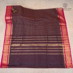10 Yards Pure Cotton Sarees - Brownish Blue SASTC0037902 - Image 3