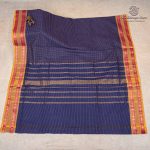 10 Yards Pure Cotton Sarees - Dark Navy Blue SASTC0037905 - Image 3