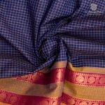 10 Yards Pure Cotton Sarees - Dark Navy Blue SASTC0037905 - Image 2