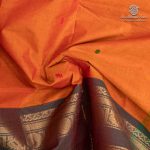 10 Yards Pure Cotton Sarees - Rust Orange SASTC0037908 - Image 2