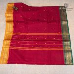 10 Yards Pure Cotton Sarees - Dark Red SASTC0037912 - Image 3