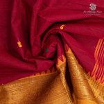 10 Yards Pure Cotton Sarees - Dark Red SASTC0037912 - Image 2