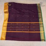 10 Yards Pure Cotton Sarees - Dark Jamun SASTC0037914 - Image 3