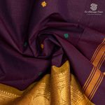 10 Yards Pure Cotton Sarees - Dark Jamun SASTC0037914 - Image 2