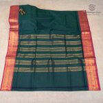 10 Yards Pure Cotton Sarees - Bottle Green SASTC0037919 - Image 3