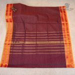10 Yards Pure Cotton Sarees - Dark Brown SASTC0037920 - Image 3
