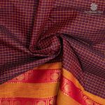 10 Yards Pure Cotton Sarees - Dark Brown SASTC0037920 - Image 2