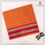 10 Yards Pure Cotton Sarees - Sunset Orange SASTC0037927