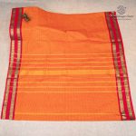 10 Yards Pure Cotton Sarees - Sunset Orange SASTC0037927 - Image 3