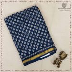 Printed Cotton Sarees - Indigo Blue SASC0037981