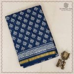 Printed Cotton Sarees - Indigo Blue SASC0037985