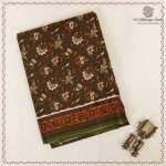 Printed Cotton Sarees - Army Green SASC0038000