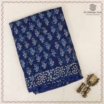 Printed Cotton Sarees - Indigo Blue SASC0038008