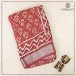 Printed Cotton Sarees - Faded Red SASC0038012