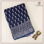 Printed Cotton Sarees - Indigo Blue SASC0038017