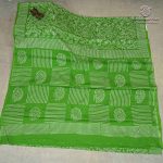Printed Cotton Sarees - Dark Lime Green SASC0038028 - Image 3