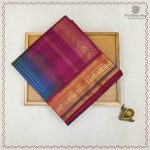 Silk Cotton Sarees Korvai – Dual Shade Peacock Blue SAS0038102