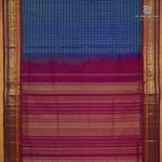 Silk Cotton Sarees Korvai – Dual Shade Peacock Blue SAS0038102 - Image 3