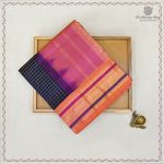 Silk Cotton Sarees Korvai – Dark Navy Blue SAS0038104