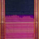 Silk Cotton Sarees Korvai – Dark Navy Blue SAS0038104 - Image 3