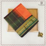 Silk Cotton Sarees Korvai – Bright Orange SAS0038112