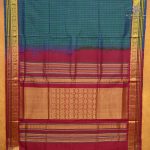 Silk Cotton Sarees Muthukattam – Dual Shade Peacock Green SAS0038174 - Image 3