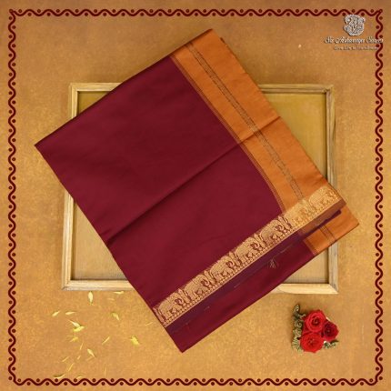 Semi Silk Cotton Sarees – Maroon SASPC38221