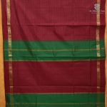 Semi Silk Cotton Sarees – Maroon SASPC38226 - Image 3